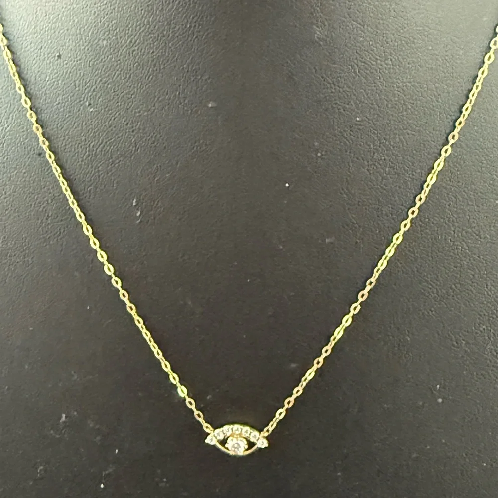 (28)NADRI NEW CZ Evil Eye Necklace